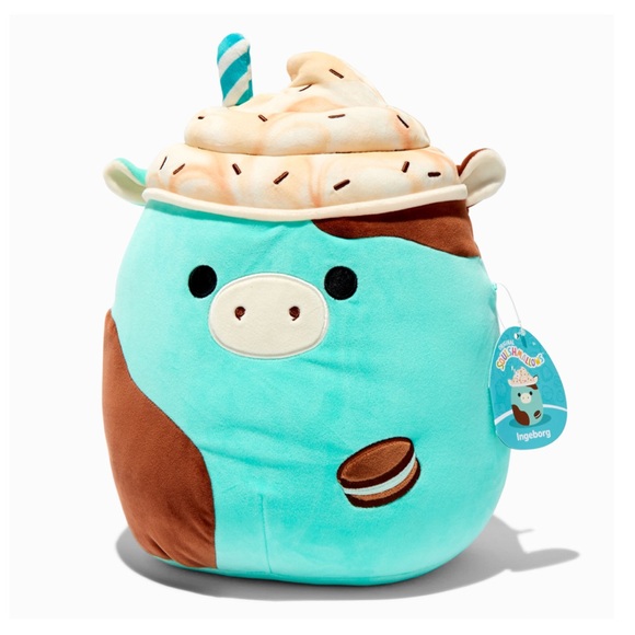 NWT 12” Ingeborg the Mint Chocolate Milkshake Cow Squishmallow -Crossover Squad2 - Picture 3 of 5